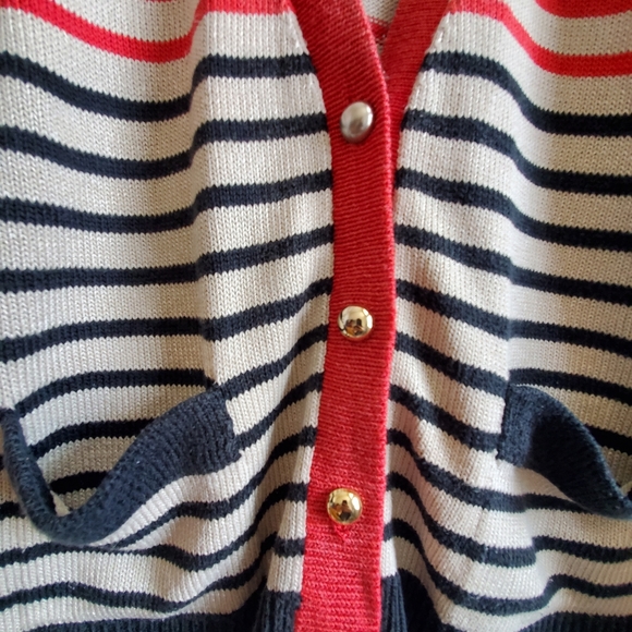 Vintage Neiman Marcus Sayres wellmore striped cardigan size 4 - Picture 4 of 11